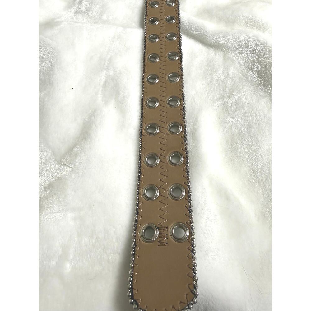 Faux Leather Distressed Studded belt Scene Emo Jersey Shore Y2K Early 2000 Club - Picture 4 of 10